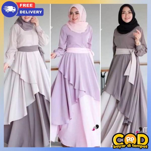 Terbaru Maxi Gamis Maxy Gami Modern Terbru Dressh Kondangan Kekiniann Gamies Pesta Syarii Branded Mu