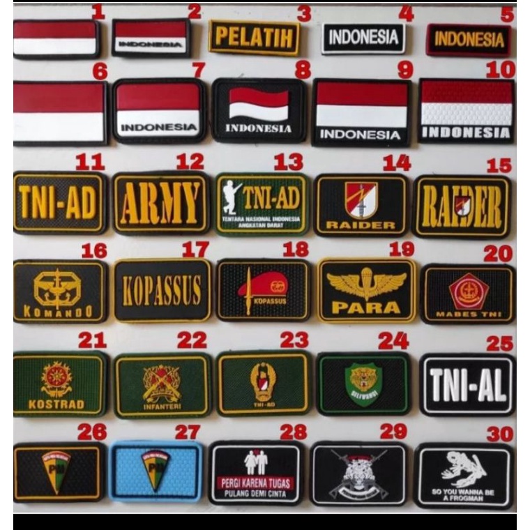 patch RUBBER LOGO tni ad/ raider/ kopassus/