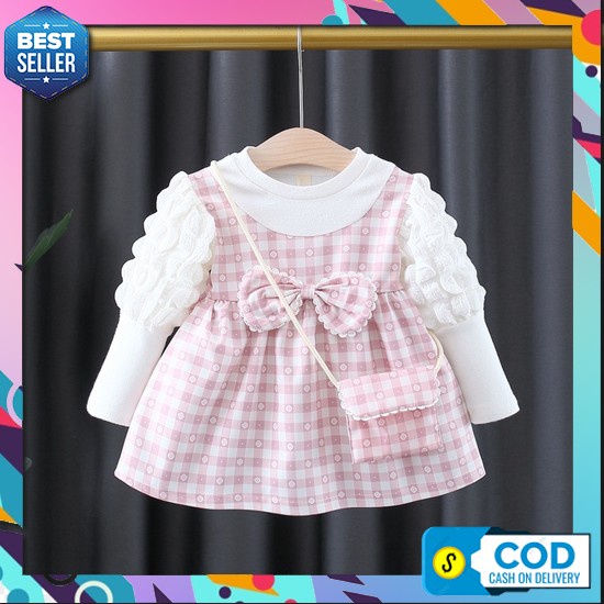 Mini Dress Branded Gaun Anak Perempuan Terbaru Ultah Kekinian Murah Korea 2023 Dres Ulang Tahun Pest