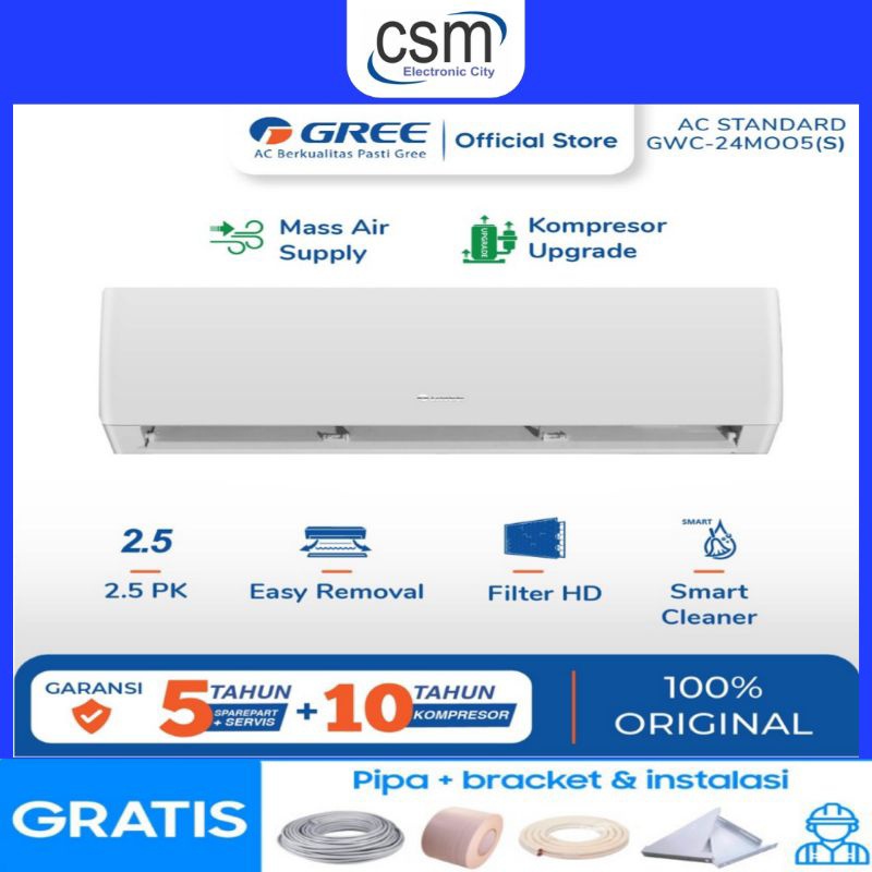AC GREE 2,5 PK GWC-24M005S R32 STANDARD LOW WATT [FREE INSTALASI+MATERIAL] GARANSI RESMI