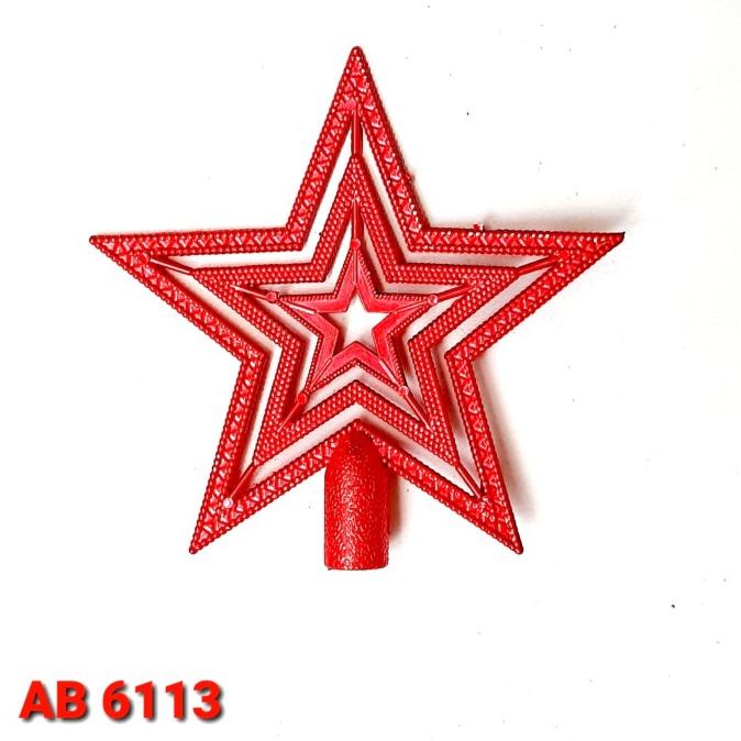 

Sale Now Top Bintang Pita 10 Cm Star Hiasan Bintang Merah Emas Atas Pohon Natal Original
