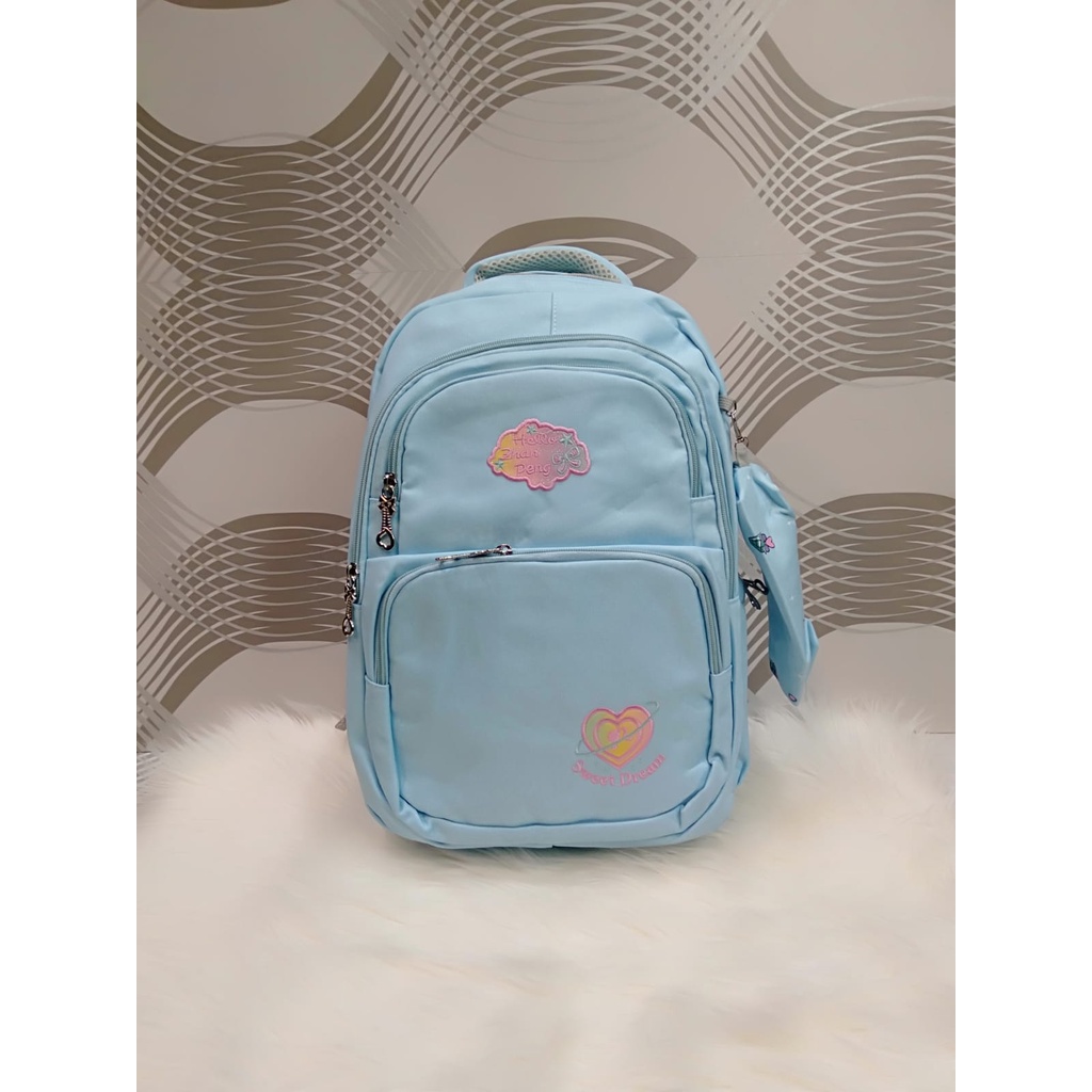 TAS RANSEL CEWEK SEKOLAH IMPORT KOREA BLUE