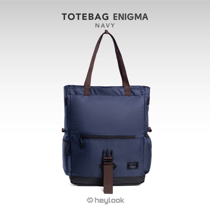 tas selempang TOTE BAG LAPTOP ENIGMA TAS SELEMPANG MULTIFUNGSI PRIA WANITA HEYLOOK - NAVY(F3J9) grat