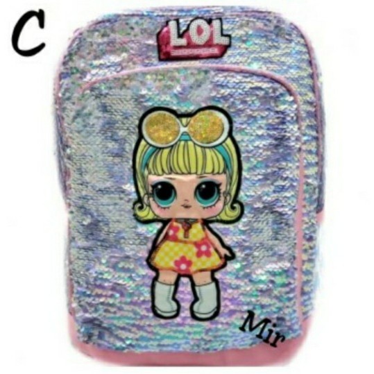 TAS SEQUIN USAP LAMPU LOL RANSEL SEKOLAH SD TEBAL PREMIUM QUALITY