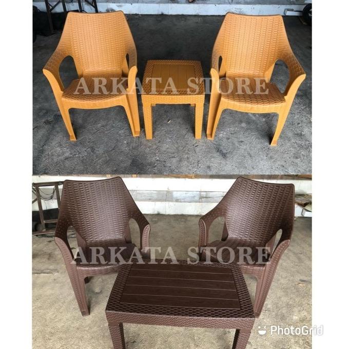 1 Set Kursi Teras Santai Plastik Olymplast + Meja Calloutthisstore