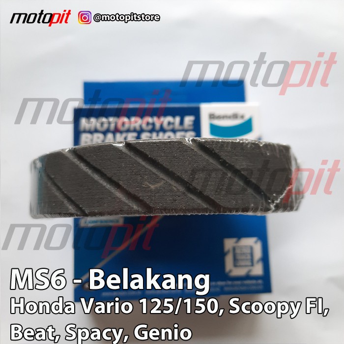Bendix Kampas Rem Belakang Vario Beat Scoopy Spacy Genio Honda MS6 ready