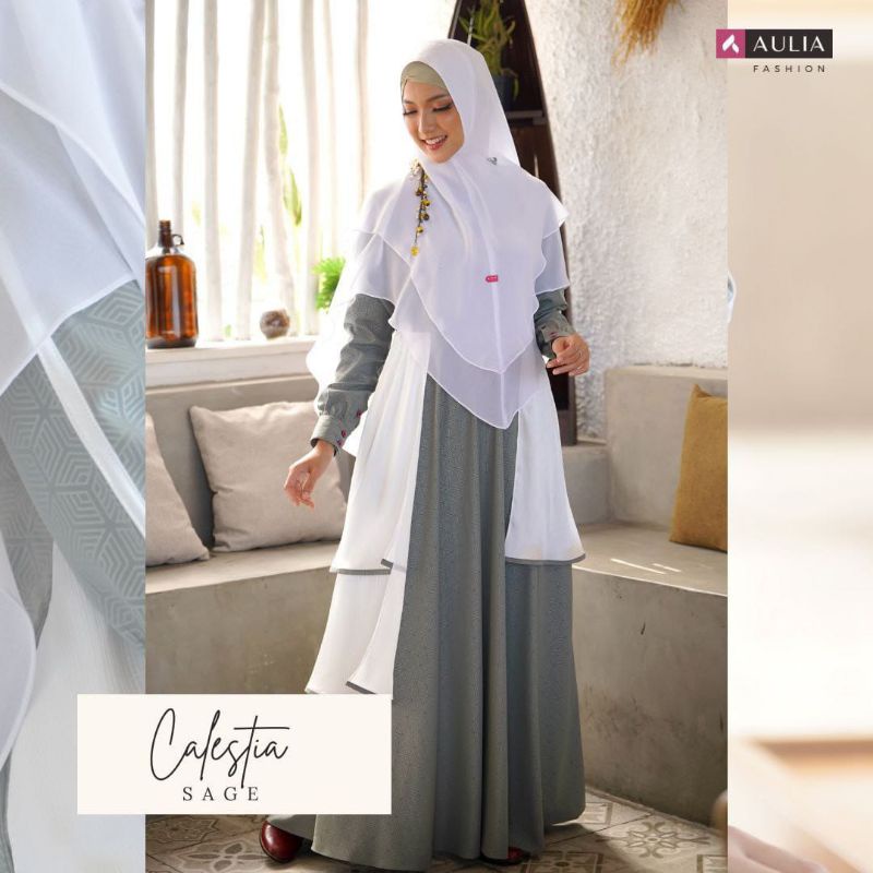 SET GAMIS SYARI ORIGINAL AULIA FASHION CALISTIA SAGE