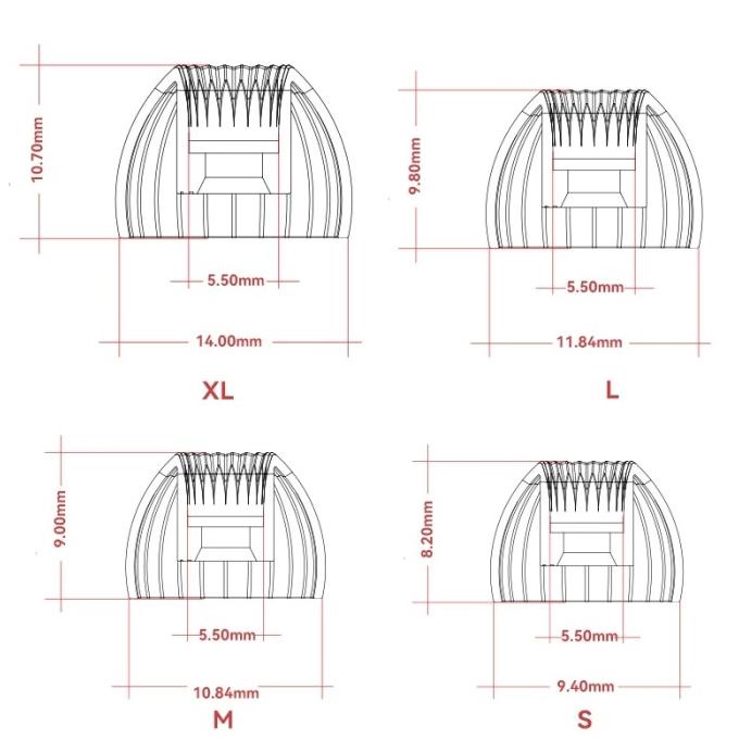 Moondrop Spring Tips Eartips Premium Soft Silicone Earpiece