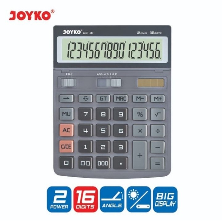 

Joyko Cc-31 Calculator 16 Digit Angka / Kalkulator / 16 Digits Jumbo