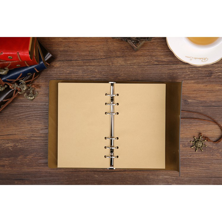 

Buku Catatan Binder Kulit Retro Compass Kertas A5 Buku Binder Coklat