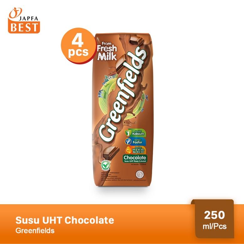 

| susu uht chocolate greenfields 250 ml - isi 4 pcs