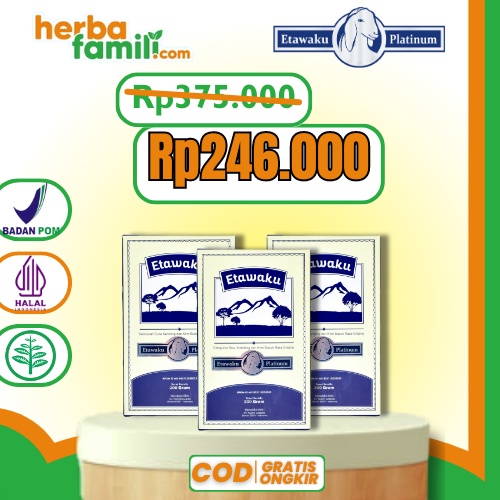 

GROSIR 3 BOX GROSIR ETAWAKU PLATINUM 3 BOX ORIGINAL | Produk Ori Membantu Atasi Masalah Pernafasan Pernapasan dan Tulang