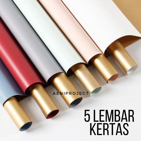 

5 LEMBAR KERTAS BUCKET KERTAS CHELLOPHANE BAHAN BUKET BUNGA WRAPPING BELAKANG EMAS /GOLD