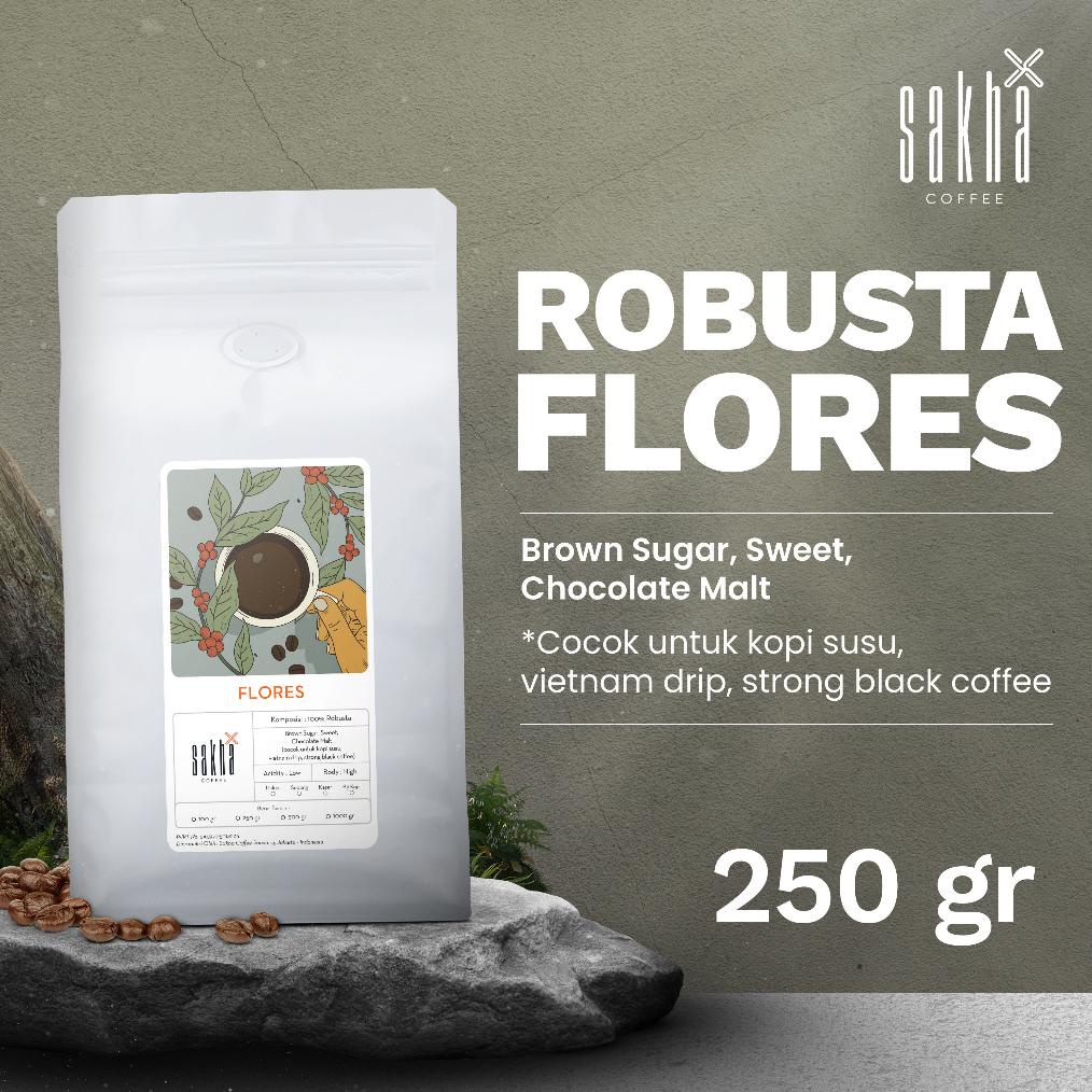 

| biji kopi bubuk fine robusta flores bajawa espresso coffee roast beans single origin coffe bean roaster 250 gram sakha roastery