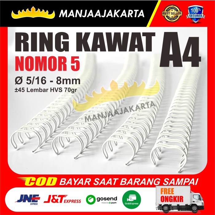 Katlen Spiral Kawat 5 Per 16 Putih A4 Jilid Kawat Spiral Nomer 5 Ring Kawat