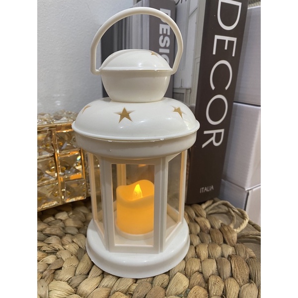 Lentera Pajangan Lampu Lilin Elektrik Hiasan Homedecor Lentera Kaca Lentera Gantung