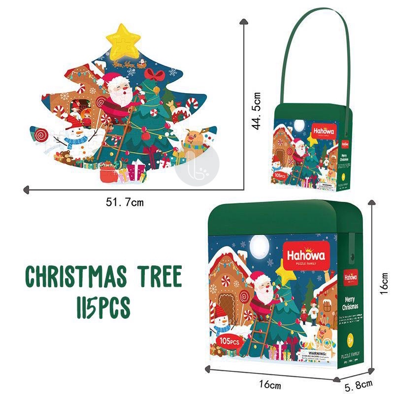 Hahowa Jigsaw Puzzle Bag Set Mainan Anak Edukasi London Mars Sleep Christmas