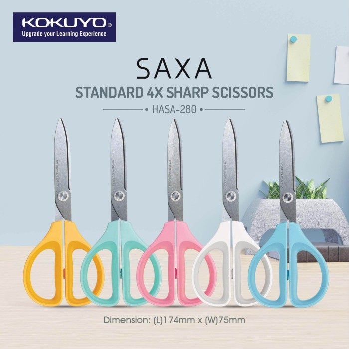 

Promo Kokuyo Saxa Scissor Standard Blade 4X Sharper Gunting Tajam