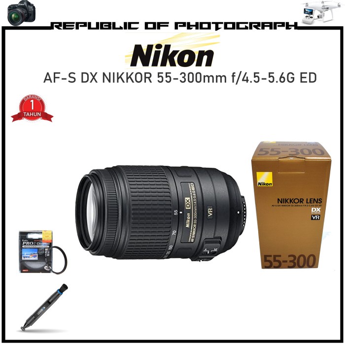 Nikon Af-S Dx Nikkor 55-300Mm F/4.5-5.6G Ed / Lensa Nikon 55-300Mm Vr Ready