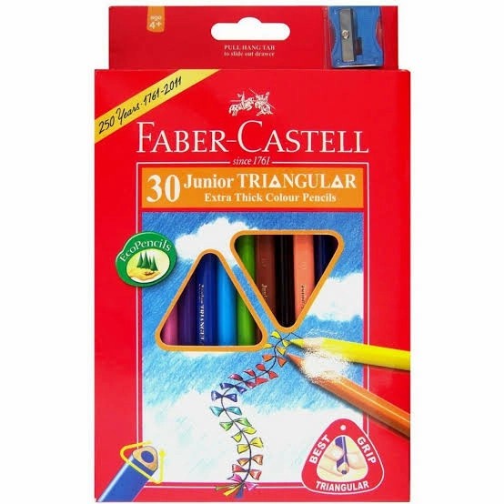 

Set 30 Sil Warna Segitiga Faber Castell Junior Triangular Grip