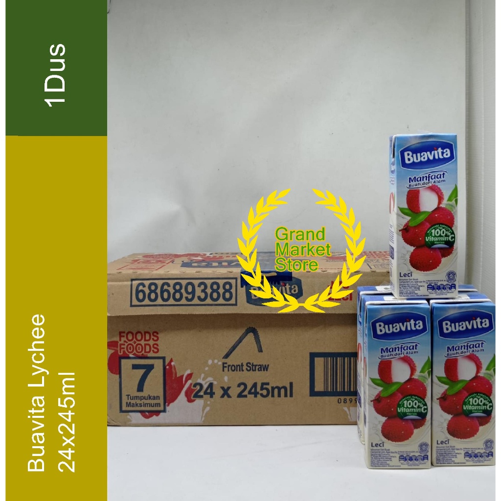 

Buavita Jus Leci / Lychee 24 X 245 Ml Buavita Numan Sari Buah Leci 1 Dus 1 Karton