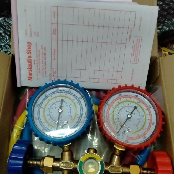 Paket Freon R22 Showa/Yukio/Refrigerant Double Manifold Sighglass
