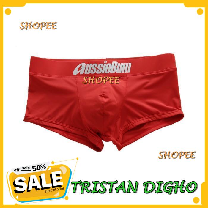 MEN BOXER TRUNK PRIA CELANA DALAM BOXER PRIA RED AUSSIEBUM BAHAN BERKUALITAS 