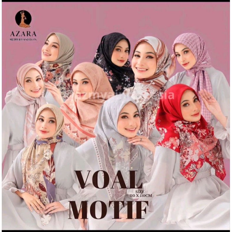 Hijab Segi Empat Azara Motif