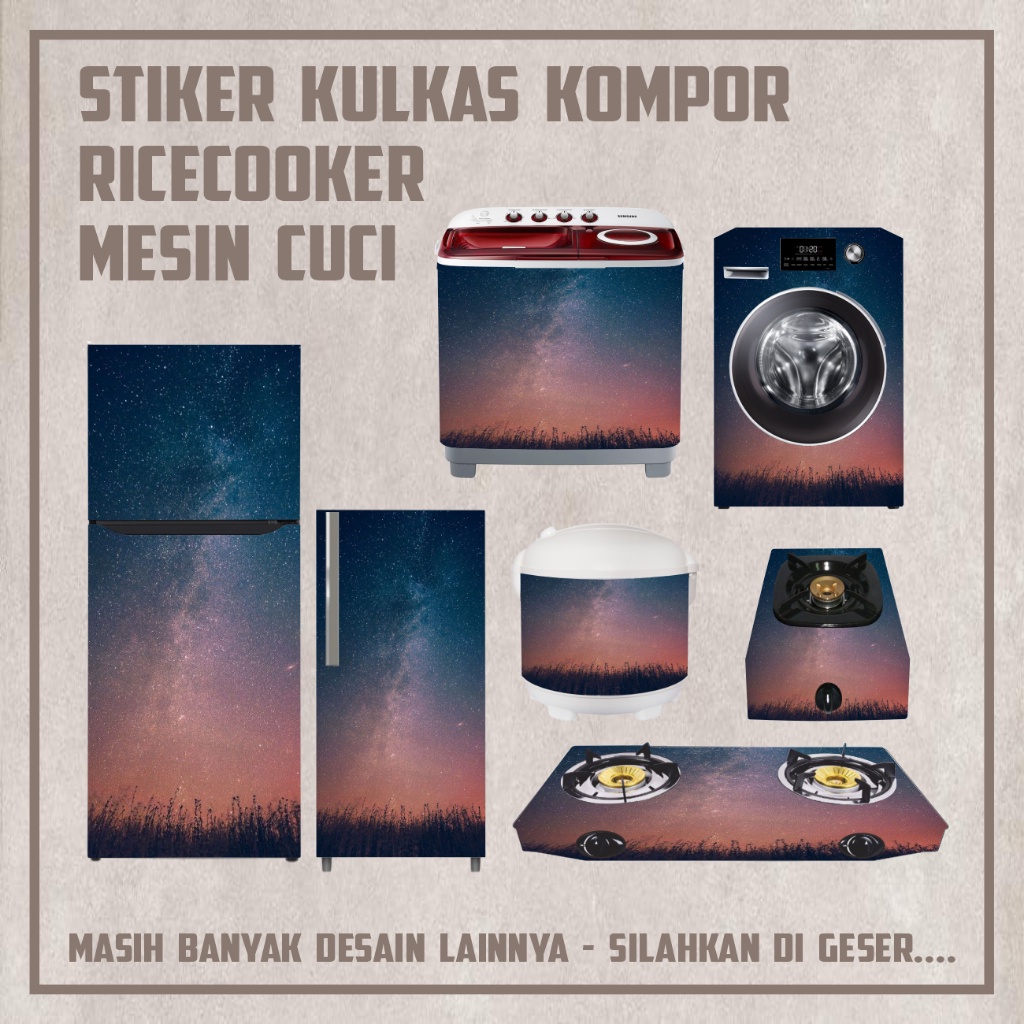 Sticker Rice coker ukuran kecil besar Stiker Mesin cuci Stiker Kulkas Stiker Ac Stiker Kompor