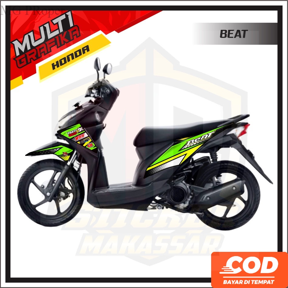 Striping Decal Stikker Variasi Aksesoris Emblem Motor Seteriping Honda BEAT F1 BEATFi  Injeksi