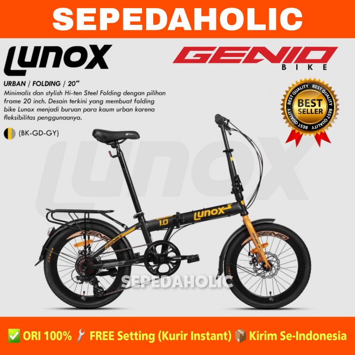 Sepeda Lipat 20 Inch Genio Lunox 1.0 Rem Cakram 7 Speed