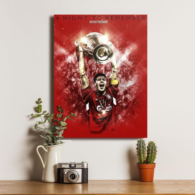 @#@#@#] Poster Liverpool Steven Gerrard Istanbul -Dekorasi Hiasan Dinding Kayu