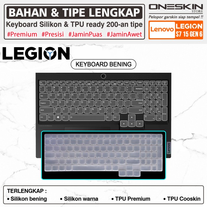 Pelindung Keyboard Protector Lenovo Legion Slim 7 7i-15 S7 S7i-15ACH6