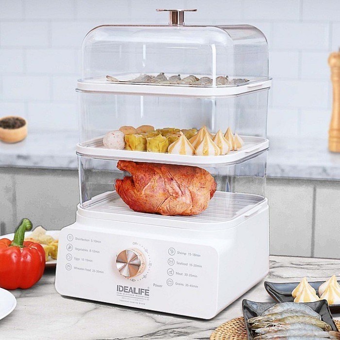 Promo Idealife Kukusan Food Steamer Pengkukus Makanan - Il114A 3 Layer