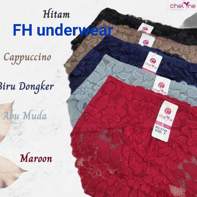 Celana Dalam Brokat Chelyne 743 CD Brukat Big Jumbo Mini Lace UW-129