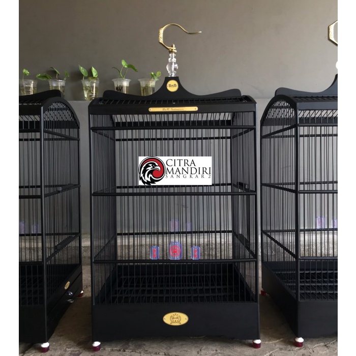 Promo Sangkar Kandang Burung Kotak No 1 & No 2 Bnr Black Doff Original Asli