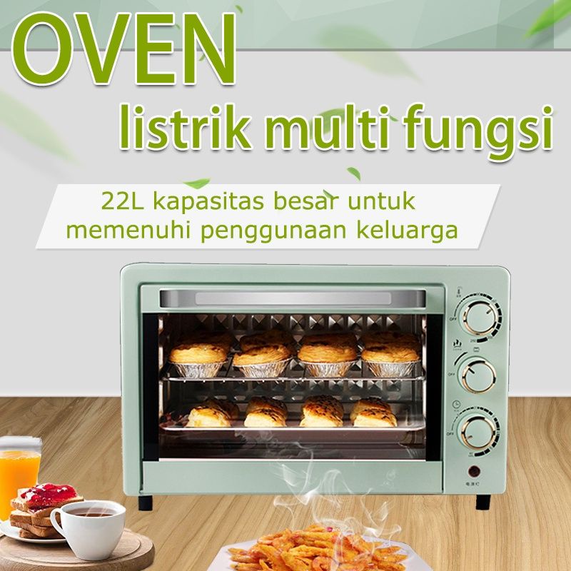 Oven Listrik 22 Liter - Oven Kualitas Bagus - Oven Hemat Listrik - Pemanggang Daging, Kue, Bolu