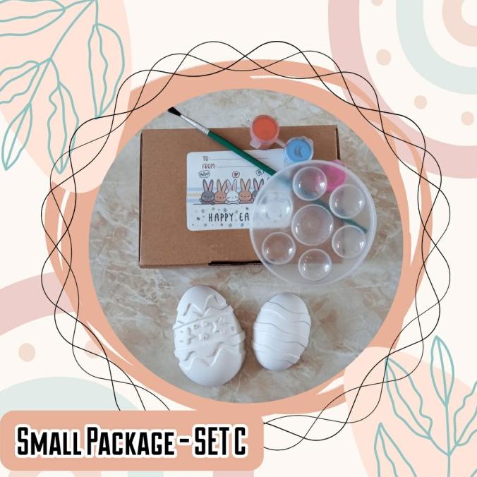 ] melukis mewarnai patung gypsum easter egg telur telor paskah souvenir