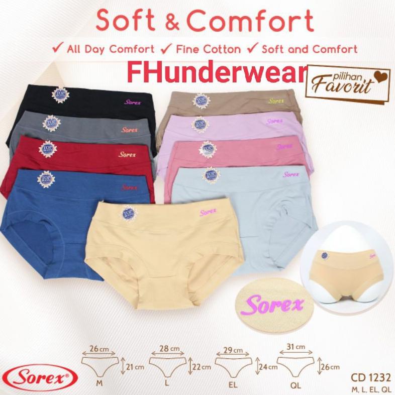 1 Lusin Celana Dalam Sorex 1232 CD Wanita Sorex UW-208