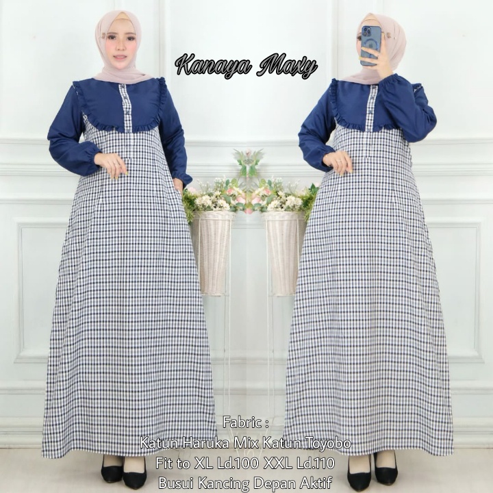 GAMIS KOTAK BAHAN KATUN HARUKA MIX KATUN TOYOBO (FREE MASKER