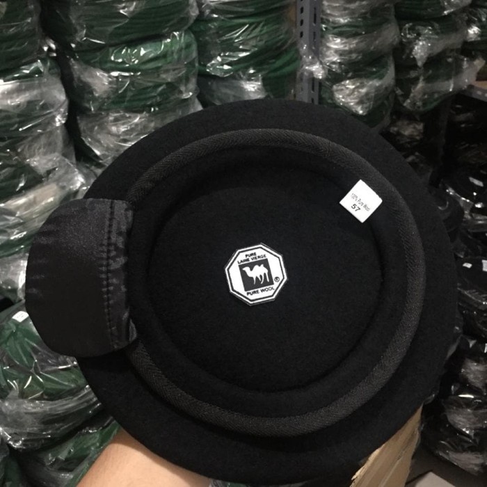 Topi Topi Baret Hitam / Kavaleri, Camel Asli Onta Hitam - 60(G8A7) IMPORT PREMIUM Topi Basis Ori ORI