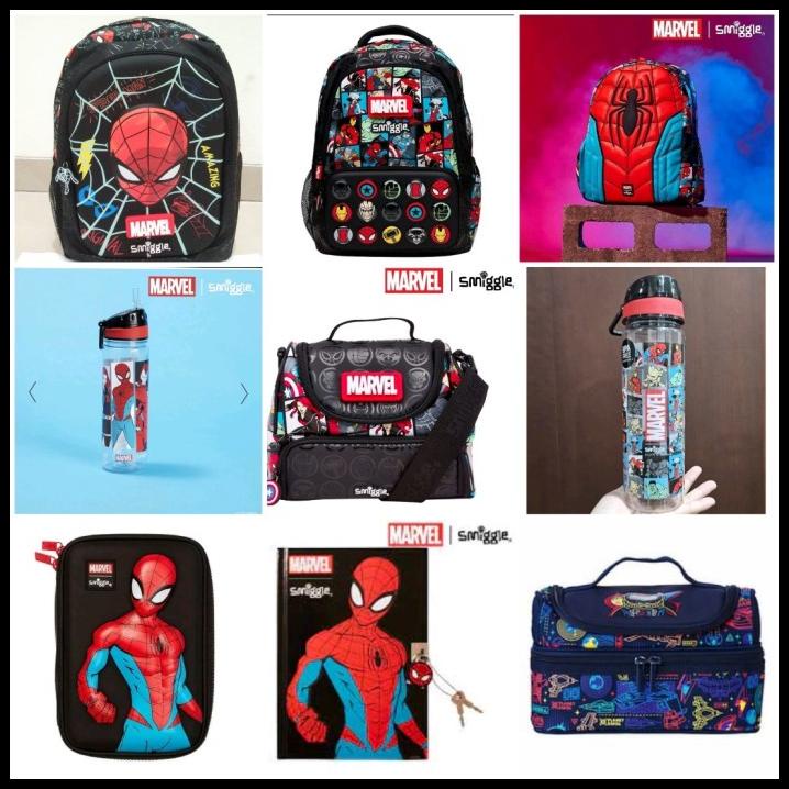 

TERBARU SMIGGLE MARVEL SPIDERMAN BACKPACK, BOTOL, PENCIL CASE, LUNCH BAG,DIARY !!!!!!!