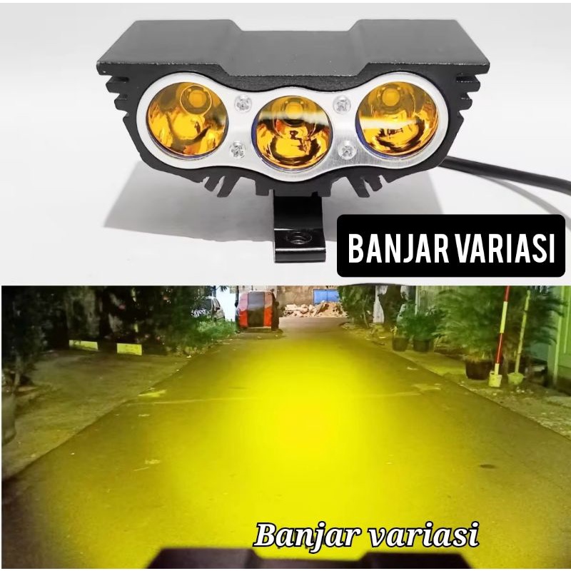 Promo Lampu tembak OWL mata elang 3 mata Led White Universal Lampu Motor Sorot OWL  Cree 3mata ultra