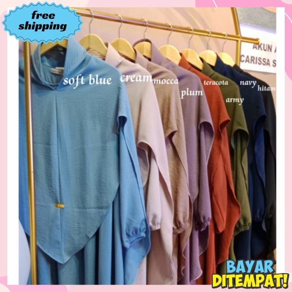 Dress Polos Long Korea Drees Cewek Maxy Dreas Muslimah Lebaran Bju Gmis Plus Krudung Import Syari Sa