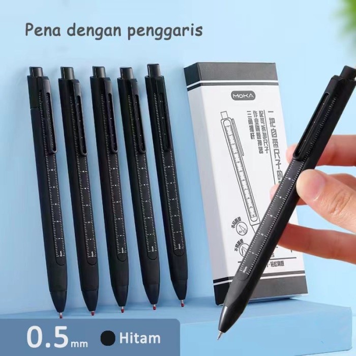 

2 Set Pena dan Penggaris Stationery Alat Tulis Kantor ATK Pen Gel