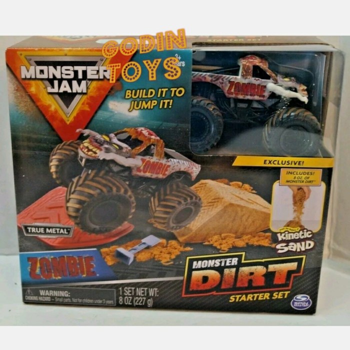 ✅New Monster Jam Zombie Set Kinetic Sand Spin Master Spinmaster Truck Berkualitas