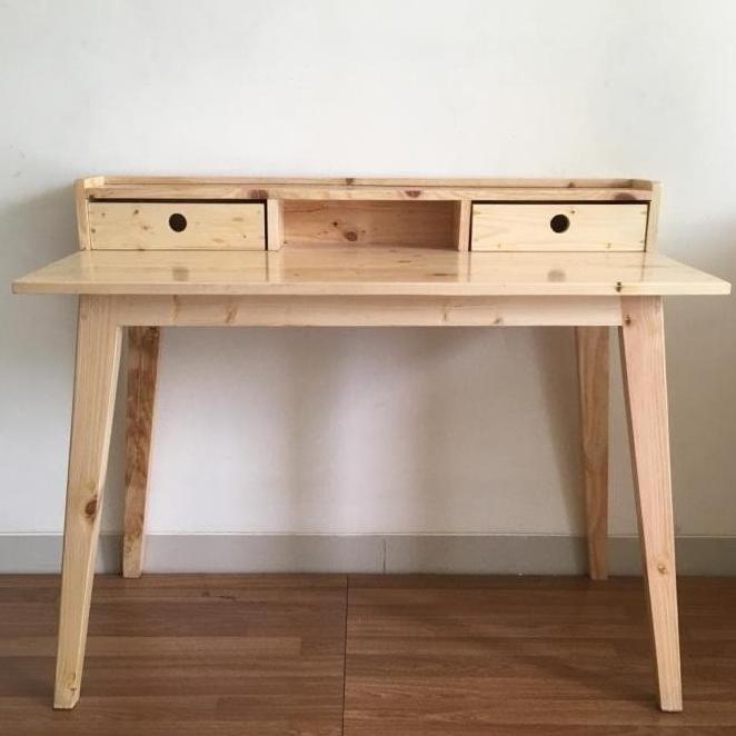  [Ready Stock] Meja Belajar / Kerja Kayu Minimalis Tentacool Pine Zonaduaduo