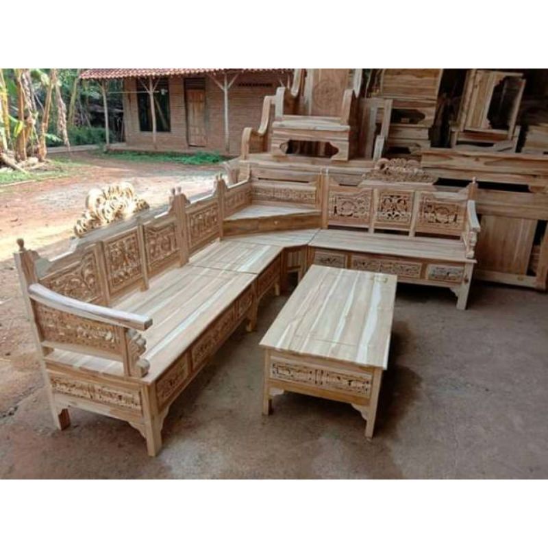 kursi tamu minimalis kursi tamu sudut Jati Mentahan mebel Jepara