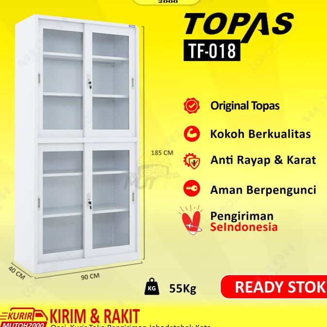 

Best Sales Topas Tf-018 Lemari Arsip Kantor Lemari Besi - 4 Pintu Sliding Kaca Terbaik