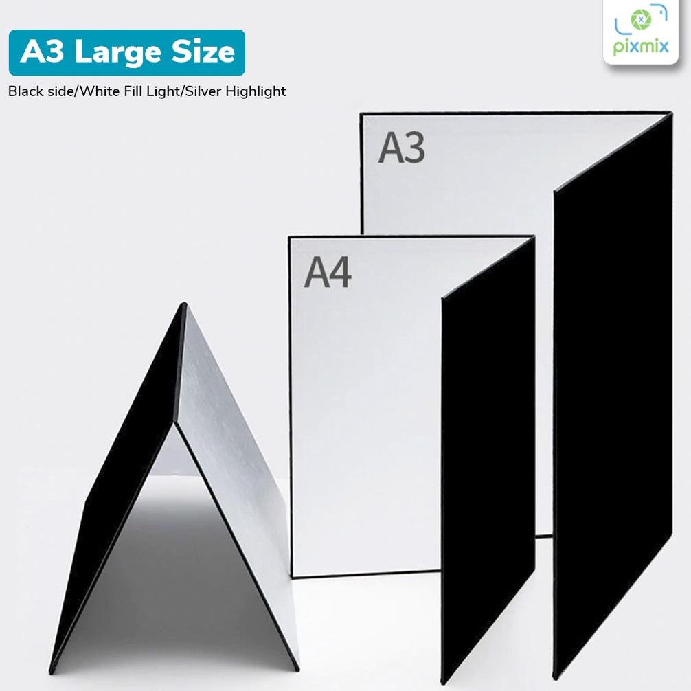 Reflektor Papan Lipat Fotografi Cardboard A3 / Perlengkapan Fotografi